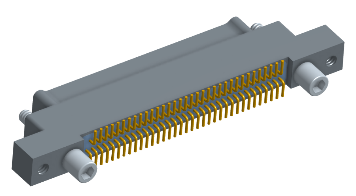 NK-2K3-069-125-JC00 - Nano-miniature D-shaped vertical surface board mount (SMT) connector with mounting ears, 2 rows with 69 contacts, and no hardware. (Plug)