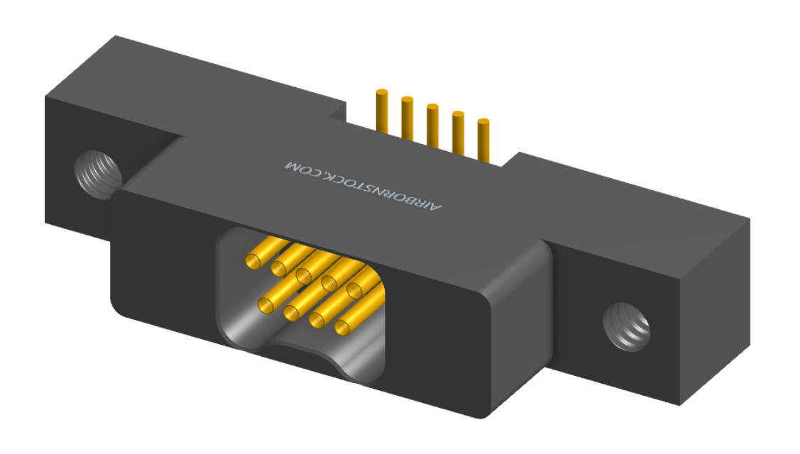 NK-2L2-009-228-0000-010 - Nano-miniature D-shaped vertical surface board mount (SMT) connector with mounting ears, 2 rows with 9 contacts, and no hardware. (Receptacle)