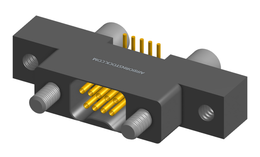 NK-2L2-009-225-JC00 - Nano-miniature D-shaped vertical surface board mount (SMT) connector with mounting ears, 2 rows with 9 contacts, and no hardware. (Receptacle)