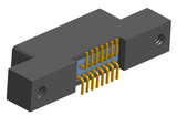 NK-2L2-015-225-0000 - Nano-miniature D-shaped vertical surface board mount (SMT) connector with mounting ears, 2 rows with 15 contacts, and no hardware. (Receptacle)