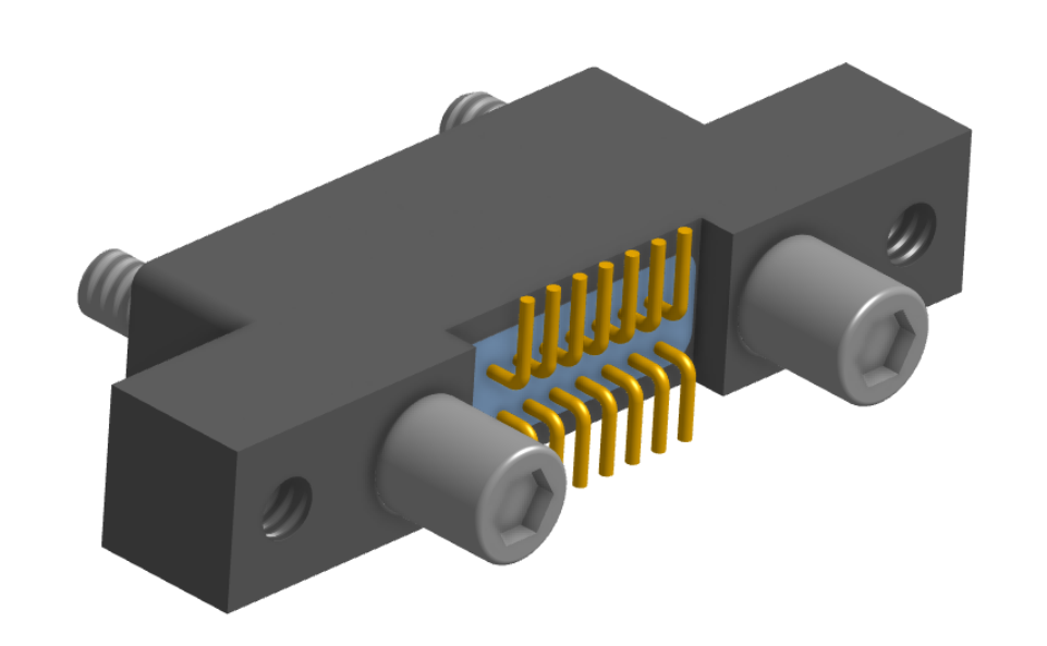 NK-2L2-015-225-JC00 - Nano-miniature D-shaped vertical surface board mount (SMT) connector with mounting ears, 2 rows with 15 contacts, and no hardware. (Receptacle)