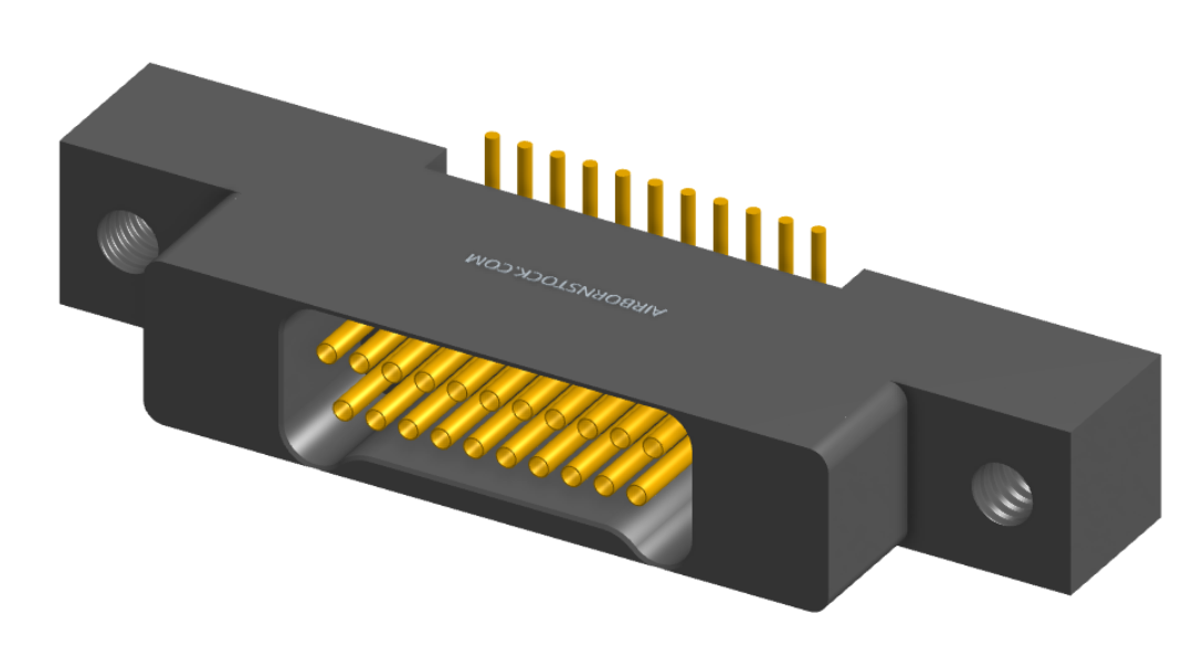 NK-2L2-021-225-0000 - Nano-miniature D-shaped vertical surface board mount (SMT) connector with mounting ears, 2 rows with 21 contacts, and no hardware. (Receptacle)