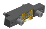 NK-2L2-021-228-JC00 - Nano-miniature D-shaped vertical surface board mount (SMT) connector with mounting ears, 2 rows with 21 contacts, and no hardware. (Receptacle)