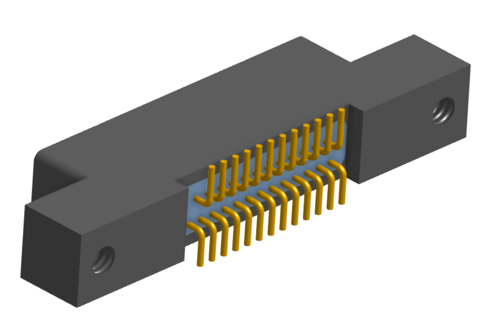 NK-2L2-025-228-0000 - Nano-miniature D-shaped vertical surface board mount (SMT) connector with mounting ears, 2 rows with 25 contacts, and no hardware. (Receptacle)