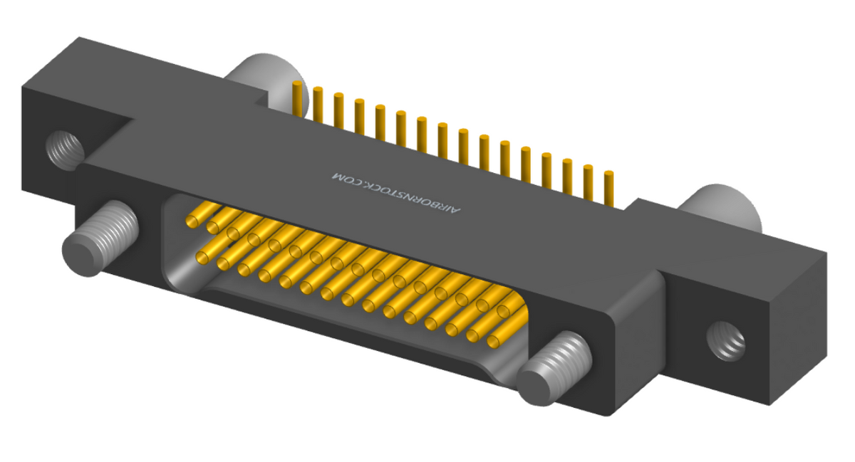 NK-2L2-031-228-JC00 - Nano-miniature D-shaped vertical surface board mount (SMT) connector with mounting ears, 2 rows with 31 contacts, and no hardware. (Receptacle)