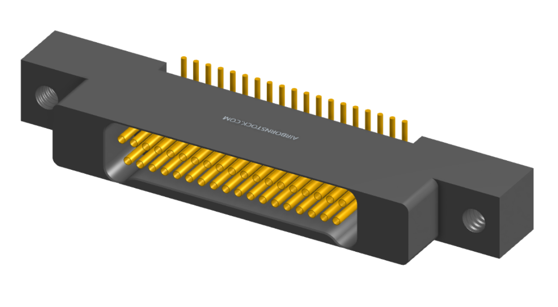 NK-2L2-037-228-0000 - Nano-miniature D-shaped vertical surface board mount (SMT) connector with mounting ears, 2 rows with 37 contacts, and no hardware. (Receptacle)