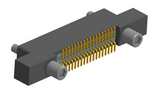 NK-2L4-037-228-JC00 - Nano-miniature D-shaped vertical surface board mount (SMT) connector with mounting ears, 2 rows with 37 contacts, and no hardware. (Receptacle)