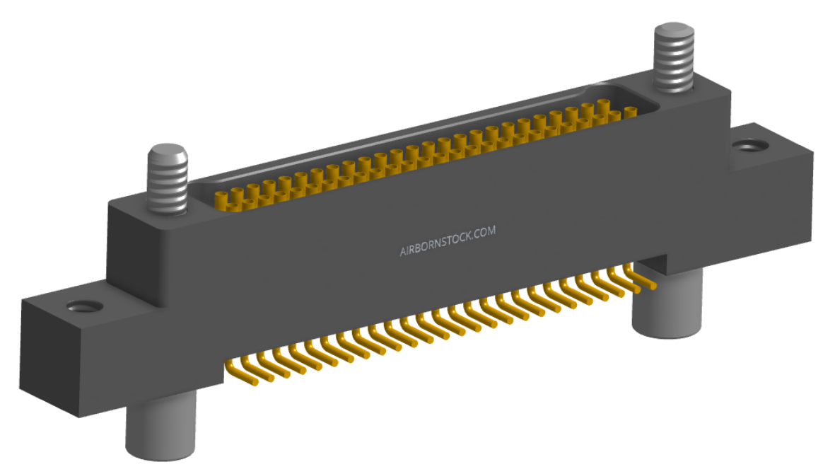 NK-2L3-051-225-JC00 - Nano-miniature D-shaped vertical surface board mount (SMT) connector with mounting ears, 2 rows with 51 contacts, and no hardware. (Receptacle)