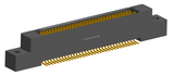 NK-2L2-065-228-0000 - Nano-miniature D-shaped vertical surface board mount (SMT) connector with mounting ears, 2 rows with 65 contacts, and no hardware. (Receptacle)