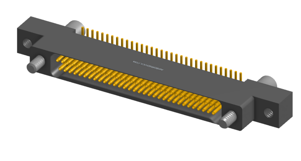 NK-2L4-065-225-JC00 - Nano-miniature D-shaped vertical surface board mount (SMT) connector with mounting ears, 2 rows with 65 contacts, and no hardware. (Receptacle)