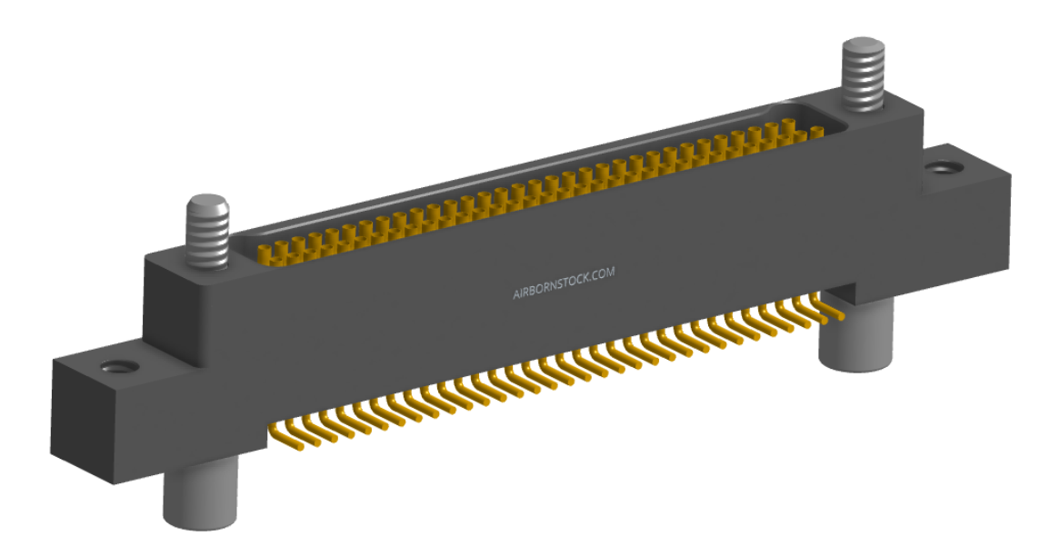 NK-2L4-065-225-JC00 - Nano-miniature D-shaped vertical surface board mount (SMT) connector with mounting ears, 2 rows with 65 contacts, and no hardware. (Receptacle)