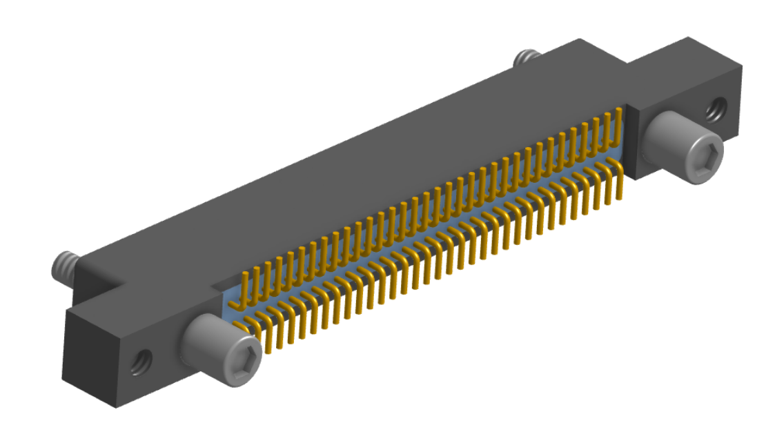 NK-2L2-069-228-JC00 - Nano-miniature D-shaped vertical surface board mount (SMT) connector with mounting ears, 2 rows with 69 contacts, and no hardware. (Receptacle)