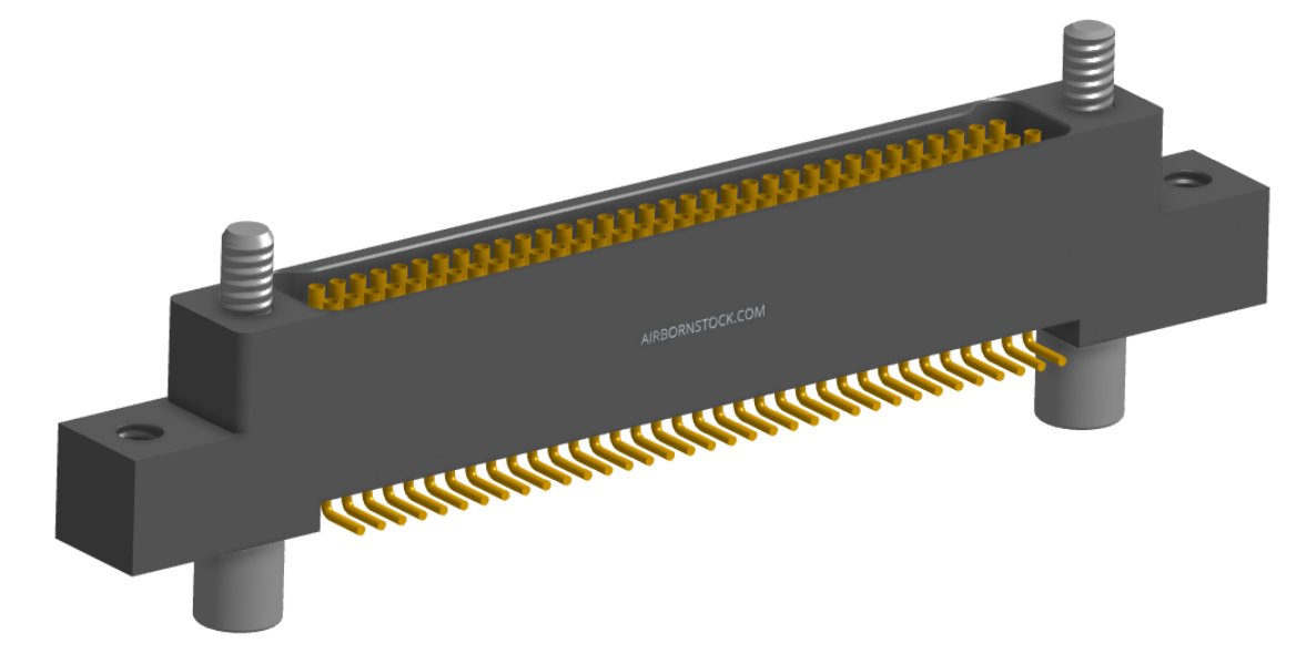 NK-2L2-069-228-JC00 - Nano-miniature D-shaped vertical surface board mount (SMT) connector with mounting ears, 2 rows with 69 contacts, and no hardware. (Receptacle)