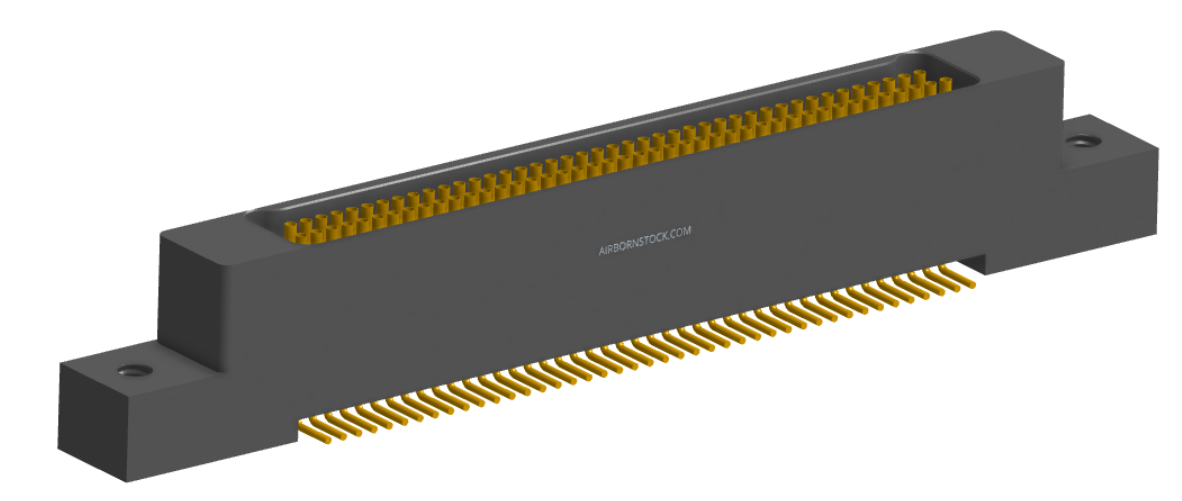 NK-2L2-085-228-0000 - Nano-miniature D-shaped vertical surface board mount (SMT) connector with mounting ears, 2 rows with 85 contacts, and no hardware. (Receptacle)