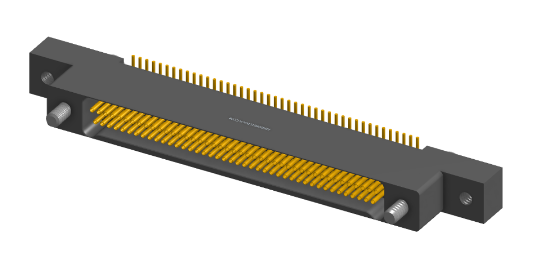 NK-2L2-085-225-JC00 - Nano-miniature D-shaped vertical surface board mount (SMT) connector with mounting ears, 2 rows with 85 contacts, and no hardware. (Receptacle)