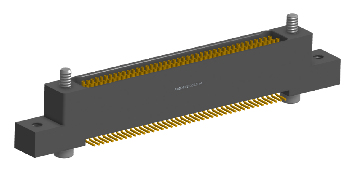 NK-2L2-085-225-JC00 - Nano-miniature D-shaped vertical surface board mount (SMT) connector with mounting ears, 2 rows with 85 contacts, and no hardware. (Receptacle)