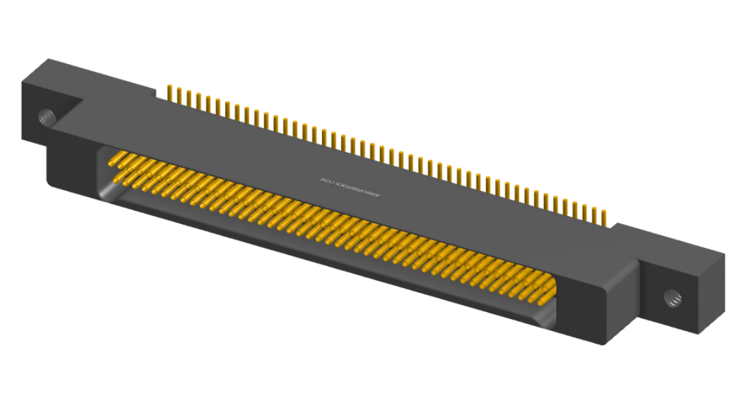 NK-2L5-091-228-0000-010 - Nano-miniature D-shaped right angle plated through hole (PTH) board mount connector with mounting holes, 2 rows with 91 contacts, and no hardware. (Receptacle)