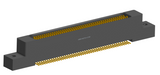 NK-2L5-091-228-0000-010 - Nano-miniature D-shaped right angle plated through hole (PTH) board mount connector with mounting holes, 2 rows with 91 contacts, and no hardware. (Receptacle)