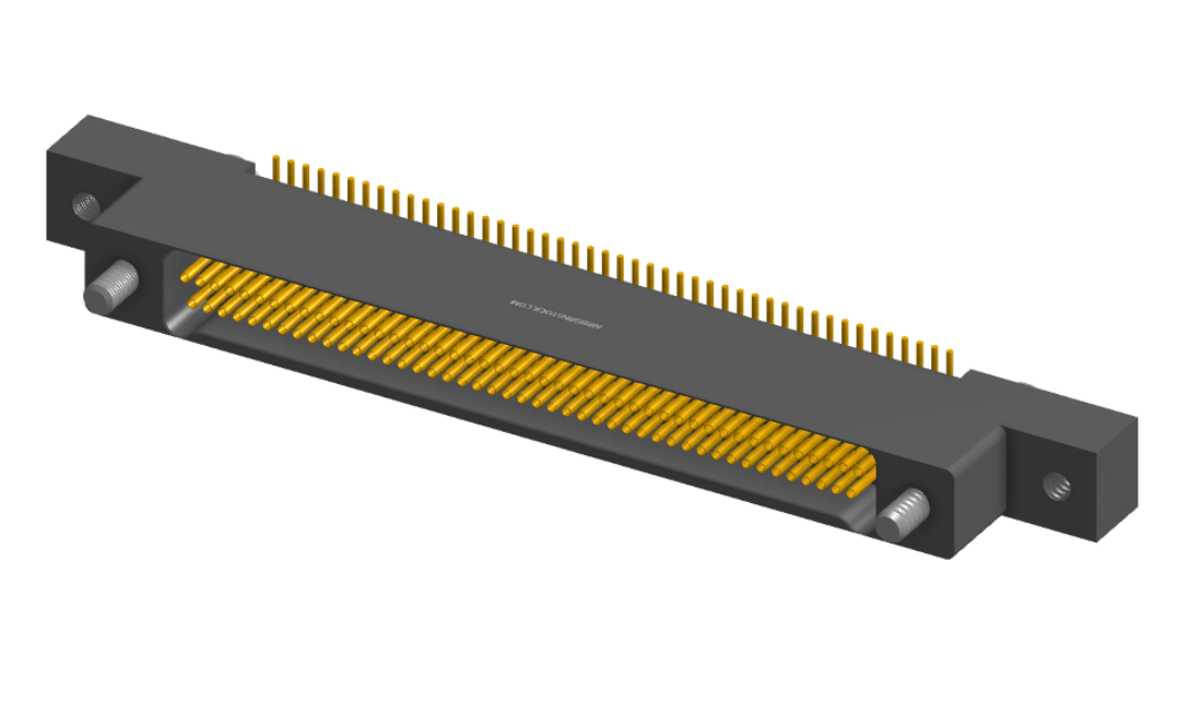 NK-2L2-091-228-JC00-010 - Nano-miniature D-shaped vertical surface board mount (SMT) connector with mounting ears, 2 rows with 91 contacts, and no hardware. (Receptacle)