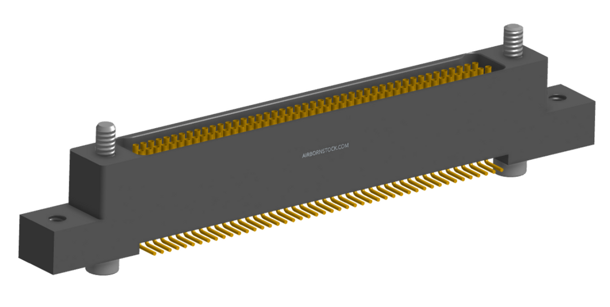 NK-2L2-091-228-JC00-010 - Nano-miniature D-shaped vertical surface board mount (SMT) connector with mounting ears, 2 rows with 91 contacts, and no hardware. (Receptacle)