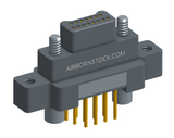 NK-2M5-015-135-JC00 - Nano-miniature D-shaped vertical plated through hole (PTH) board mount connector with mounting ears, 2 rows with 15 contacts, and no hardware. (Plug)