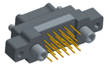 NK-2M5-021-138-JC00 - Nano-miniature D-shaped vertical plated through hole (PTH) board mount connector with mounting ears, 2 rows with 21 contacts, and no hardware. (Plug)