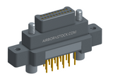 NK-2M5-021-138-JC00 - Nano-miniature D-shaped vertical plated through hole (PTH) board mount connector with mounting ears, 2 rows with 21 contacts, and no hardware. (Plug)