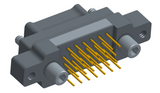 NK-2M5-025-135-JC00 - Nano-miniature D-shaped vertical plated through hole (PTH) board mount connector with mounting ears, 2 rows with 25 contacts, and no hardware. (Plug)