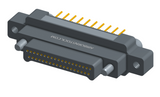 NK-2M5-037-155-JC00 - Nano-miniature D-shaped vertical plated through hole (PTH) board mount connector with mounting ears, 2 rows with 37 contacts, and no hardware. (Plug)