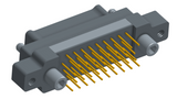 NK-2M5-037-155-JC00 - Nano-miniature D-shaped vertical plated through hole (PTH) board mount connector with mounting ears, 2 rows with 37 contacts, and no hardware. (Plug)