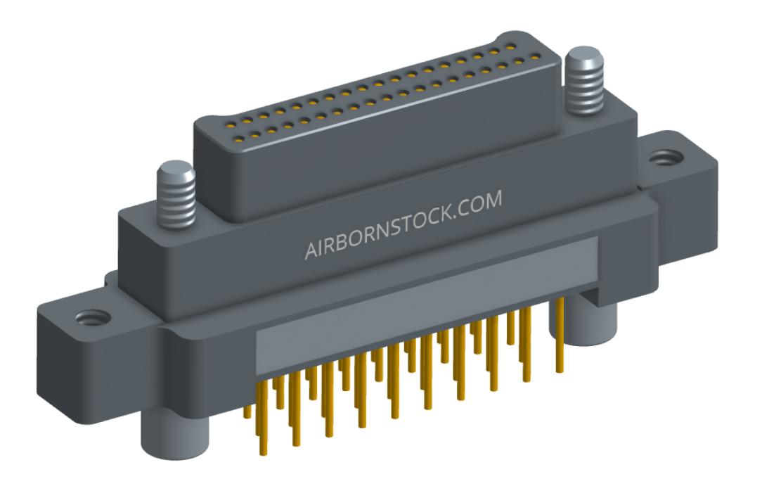 NK-2M5-037-155-JC00 - Nano-miniature D-shaped vertical plated through hole (PTH) board mount connector with mounting ears, 2 rows with 37 contacts, and no hardware. (Plug)