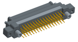 NK-2M5-065-155-JC00 - Nano-miniature D-shaped vertical plated through hole (PTH) board mount connector with mounting ears, 2 rows with 65 contacts, and no hardware. (Plug)