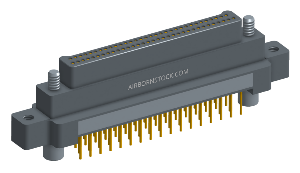 NK-2M5-065-155-JC00 - Nano-miniature D-shaped vertical plated through hole (PTH) board mount connector with mounting ears, 2 rows with 65 contacts, and no hardware. (Plug)