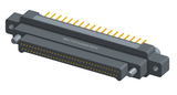 NK-2M5-069-155-JC00 - Nano-miniature D-shaped vertical plated through hole (PTH) board mount connector with mounting ears, 2 rows with 69 contacts, and no hardware. (Plug)