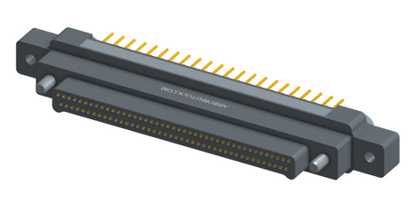 NK-2M5-085-158-JC00 - Nano-miniature D-shaped vertical plated through hole (PTH) board mount connector with mounting ears, 2 rows with 85 contacts, and no hardware. (Plug)