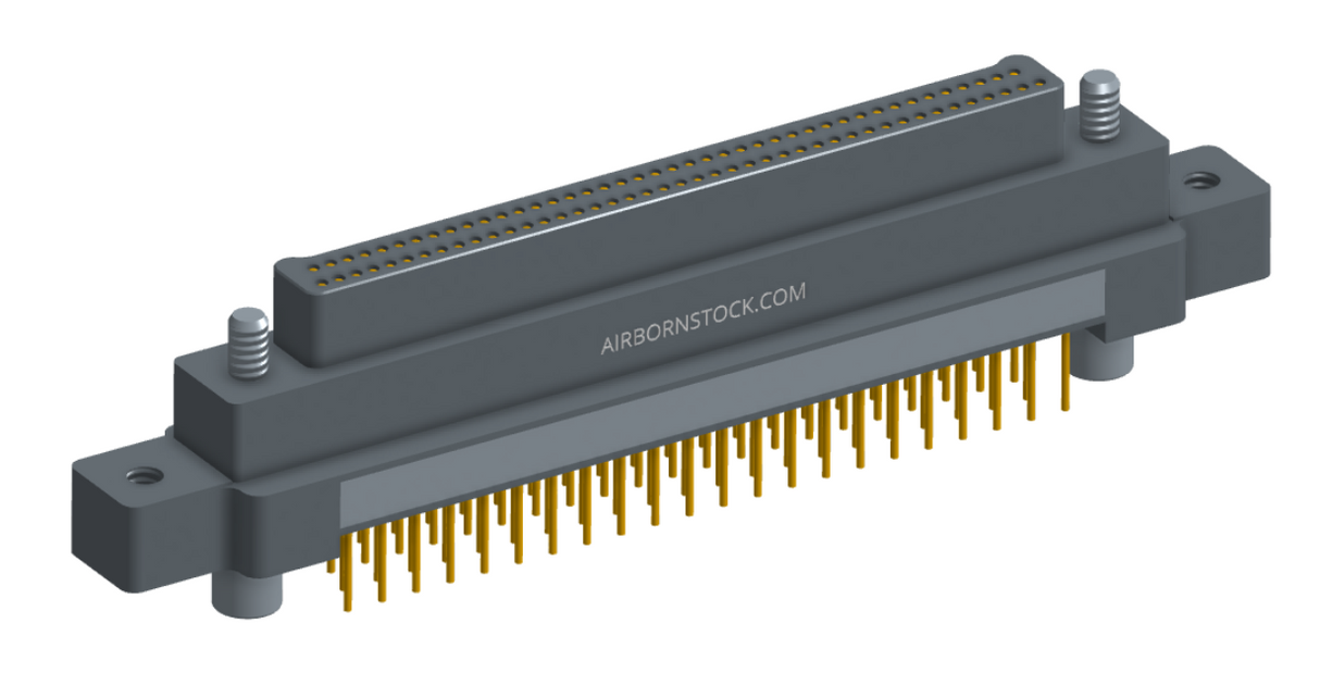 NK-2M5-085-155-JC00 - Nano-miniature D-shaped vertical plated through hole (PTH) board mount connector with mounting ears, 2 rows with 85 contacts, and no hardware. (Plug)