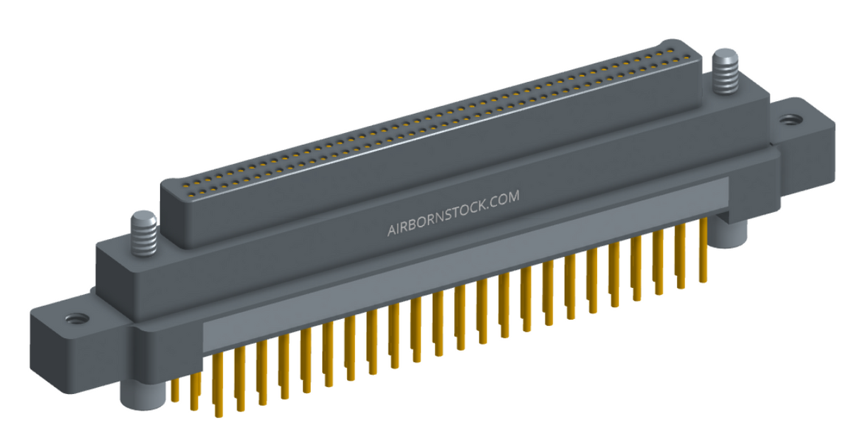 NK-2M5-091-138-JC00 - Nano-miniature D-shaped vertical plated through hole (PTH) board mount connector with mounting ears, 2 rows with 91 contacts, and no hardware. (Plug)