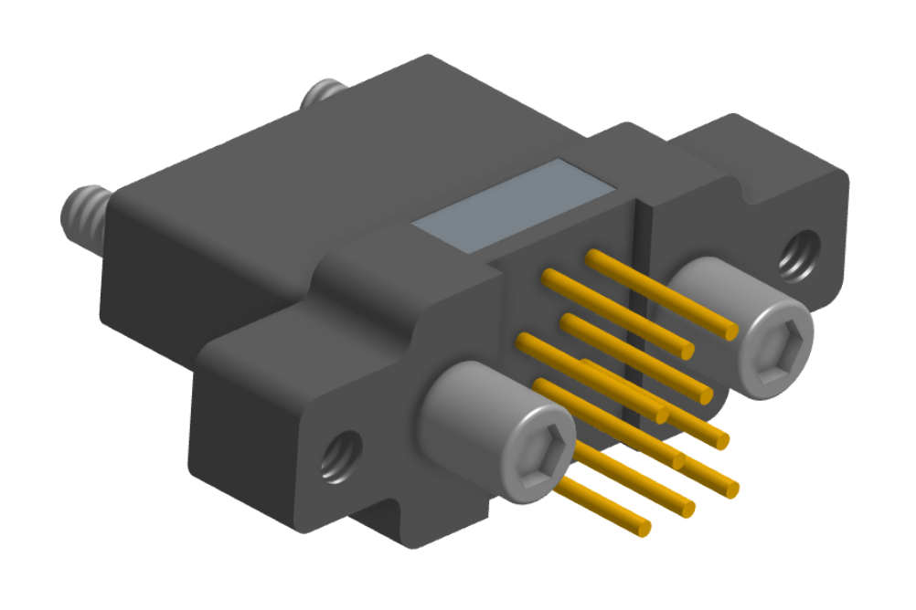 NK-2N5-009-258-JC00 - Nano-miniature D-shaped vertical plated through hole (PTH) board mount connector with mounting ears, 2 rows with 9 contacts, and no hardware. (Receptacle)