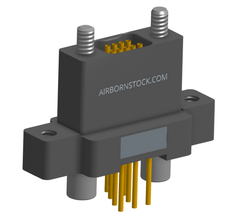NK-2N5-009-258-JC00 - Nano-miniature D-shaped vertical plated through hole (PTH) board mount connector with mounting ears, 2 rows with 9 contacts, and no hardware. (Receptacle)