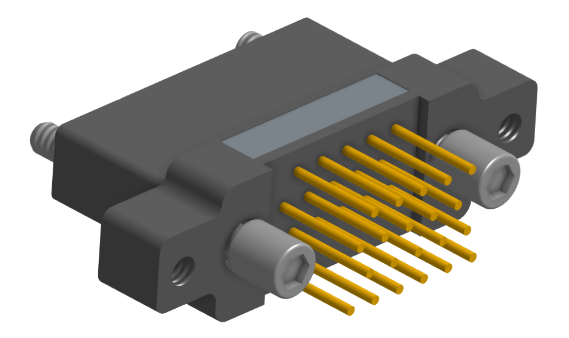 NK-2N5-021-235-JC00 - Nano-miniature D-shaped vertical plated through hole (PTH) board mount connector with mounting ears, 2 rows with 21 contacts, and no hardware. (Receptacle)