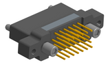 NK-2N5-025-248-JC00 - Nano-miniature D-shaped vertical plated through hole (PTH) board mount connector with mounting ears, 2 rows with 25 contacts, and no hardware. (Receptacle)