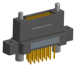NK-2N5-025-248-JC00 - Nano-miniature D-shaped vertical plated through hole (PTH) board mount connector with mounting ears, 2 rows with 25 contacts, and no hardware. (Receptacle)