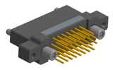 NK-2N5-031-235-JC00 - Nano-miniature D-shaped vertical plated through hole (PTH) board mount connector with mounting ears, 2 rows with 31 contacts, and no hardware. (Receptacle)