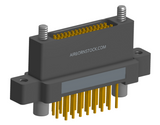 NK-2N5-031-235-JC00 - Nano-miniature D-shaped vertical plated through hole (PTH) board mount connector with mounting ears, 2 rows with 31 contacts, and no hardware. (Receptacle)