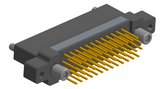 NK-2N5-051-238-JC00 - Nano-miniature D-shaped vertical plated through hole (PTH) board mount connector with mounting ears, 2 rows with 51 contacts, and no hardware. (Receptacle)