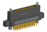 NK-2N5-051-238-JC00 - Nano-miniature D-shaped vertical plated through hole (PTH) board mount connector with mounting ears, 2 rows with 51 contacts, and no hardware. (Receptacle)
