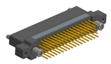 NK-2N5-065-235-JC00 - Nano-miniature D-shaped vertical plated through hole (PTH) board mount connector with mounting ears, 2 rows with 65 contacts, and no hardware. (Receptacle)