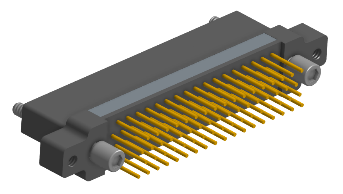 NK-2N5-069-258-JC00 - Nano-miniature D-shaped vertical plated through hole (PTH) board mount connector with mounting ears, 2 rows with 69 contacts, and no hardware. (Receptacle)
