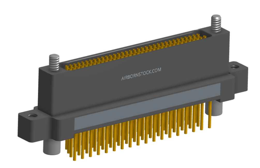 NK-2N5-069-258-JC00 - Nano-miniature D-shaped vertical plated through hole (PTH) board mount connector with mounting ears, 2 rows with 69 contacts, and no hardware. (Receptacle)