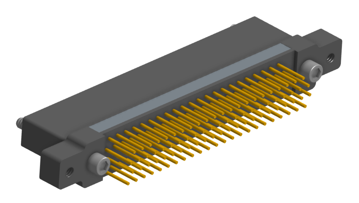 NK-2N5-091-235-JC00 - Nano-miniature D-shaped vertical plated through hole (PTH) board mount connector with mounting ears, 2 rows with 91 contacts, and no hardware. (Receptacle)